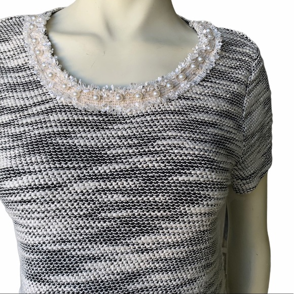 Melissa Paige Pearl Embellished Textured Dress - Picture 4 of 8